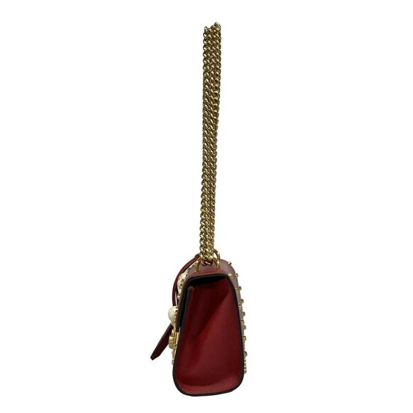 Auth GUCCI Padlock Red Leather Shoulder Bag - Picture 3 of 14